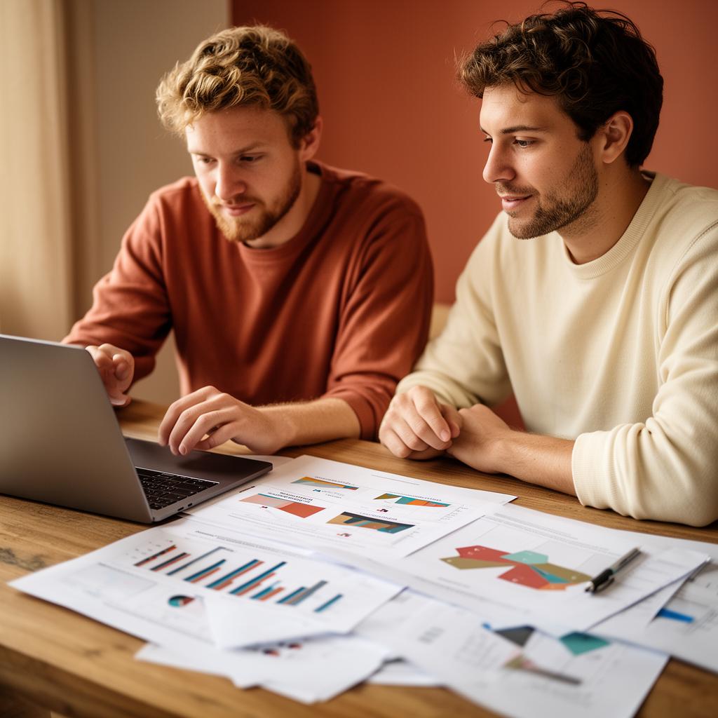 Founders reviewing growth priorities together